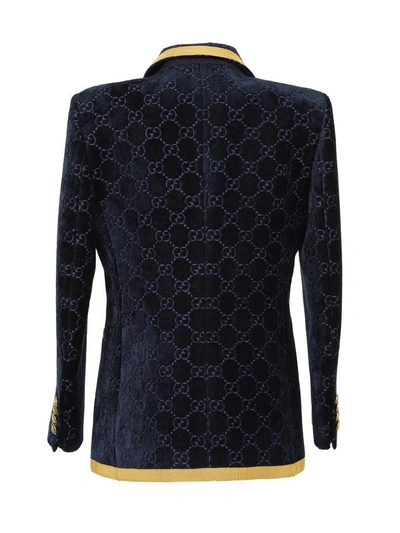 Shop Gucci Gg Supreme Dinner Jacket In Urban Blue-multicolor