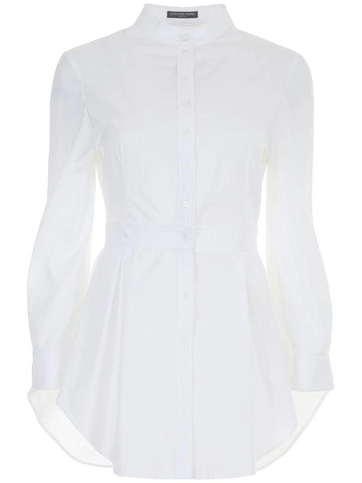 Shop Alexander Mcqueen Asymmetric Shirt In White|bianco
