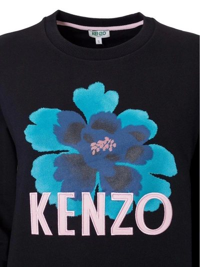 Shop Kenzo Floral Print Sweatshirt In Noir