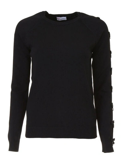 Shop Red Valentino Knit Top With Bows In Black (black)