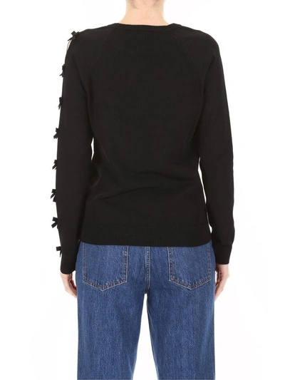 Shop Red Valentino Knit Top With Bows In Black (black)