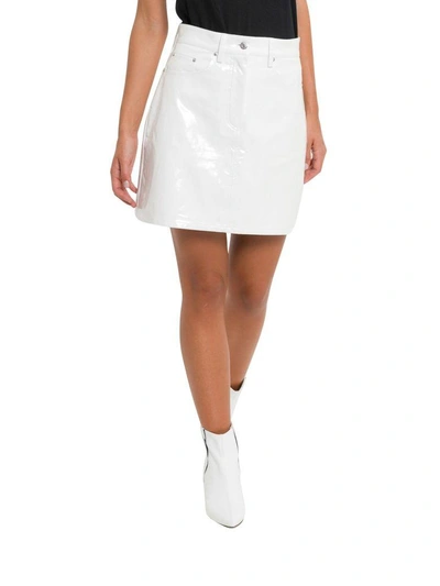 Shop Calvin Klein Jeans Est.1978 Vynil Miniskirt In Bianco