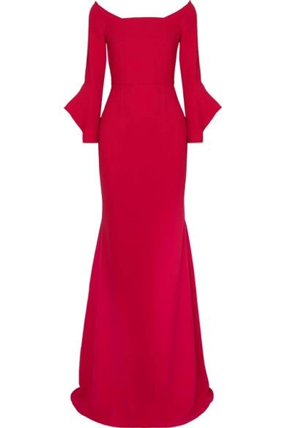 Shop Roland Mouret Coleman Stretch-crepe Gown In Red