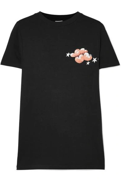 Shop Loewe Printed Cotton-jersey T-shirt In Black