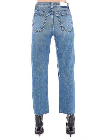 Shop Re/done 'stove Pipe' Jeans In Blue