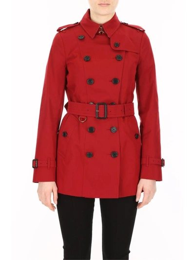 Shop Burberry Short Sandringham Trench Coat In Parade Red
