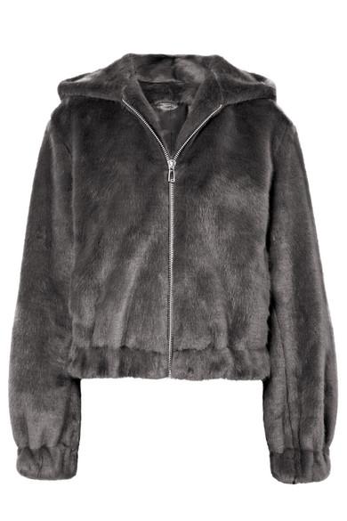 helmut lang faux mink bomber