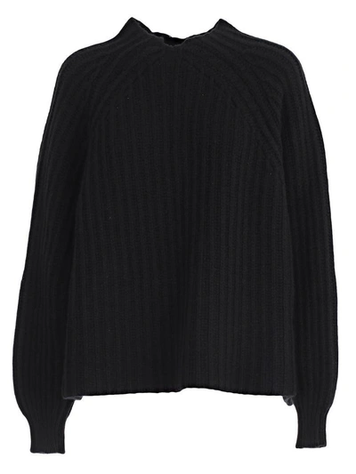 Shop Hache Oversize Knitted Sweater In Black