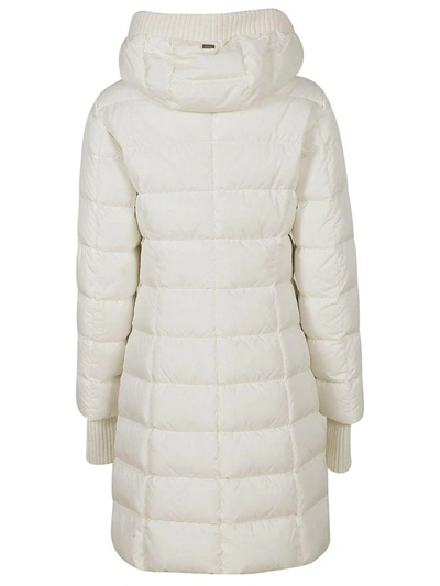 Shop Herno Glove Insert Padded Coat In Bianco