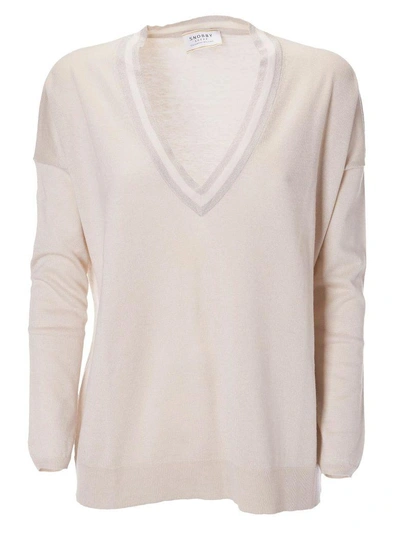 Shop Snobby Sheep Deep V-neck Sweater In Beige