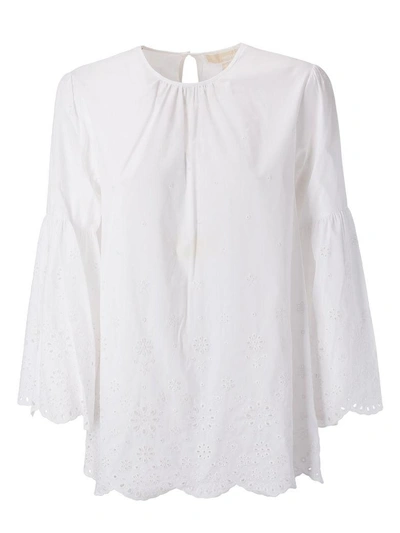 Shop Michael Kors Embroidered Top In White