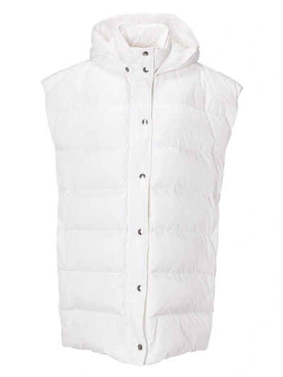 Shop Msgm Buttoned Padded Vest In White