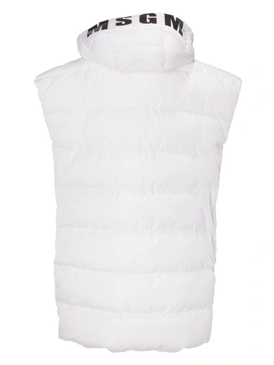 Shop Msgm Buttoned Padded Vest In White