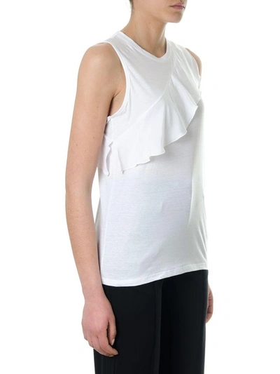 Shop Proenza Schouler Withe Silk Top With Ruffle In White