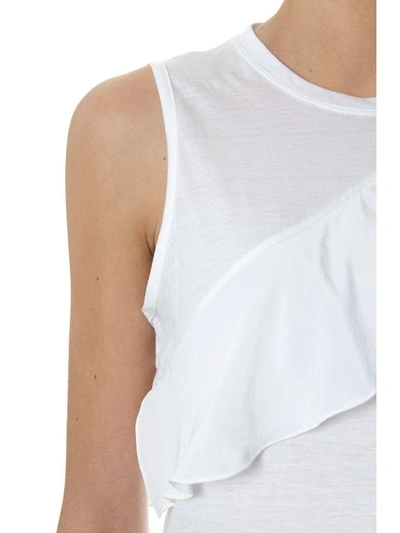 Shop Proenza Schouler Withe Silk Top With Ruffle In White