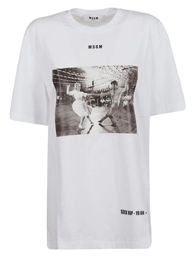 Shop Msgm Photographic Print T-shirt In White