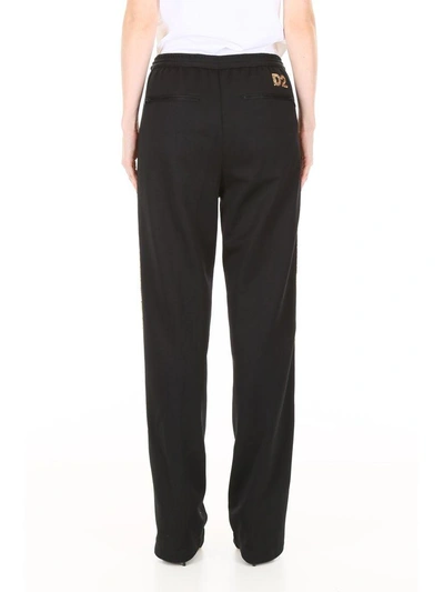 Shop Dsquared2 Joggers With Sequins In Black Gold (black)