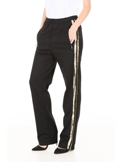 Shop Dsquared2 Joggers With Sequins In Black Gold (black)
