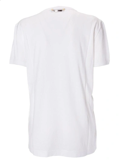Shop Dolce & Gabbana Printed Logo T-shirt In Bianco Ottico