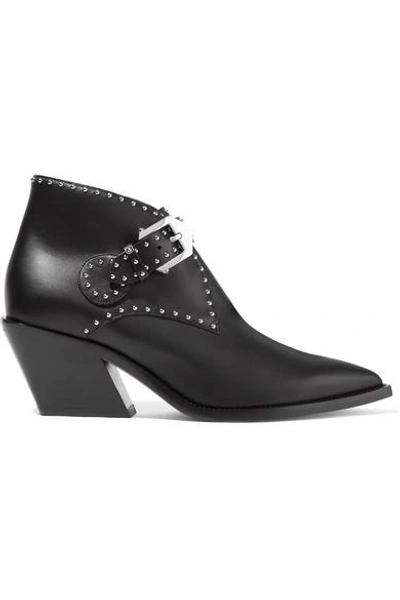 Shop Givenchy Elegant Studded Leather Ankle Boots In Black