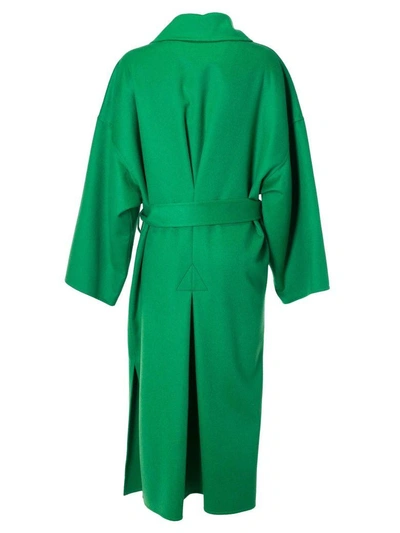 Shop Loewe Oversized Belted Coat In Green