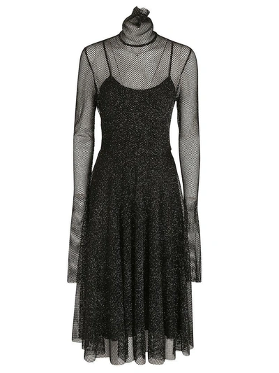 Shop Philosophy Di Lorenzo Serafini Layered Sheer Dress In Black