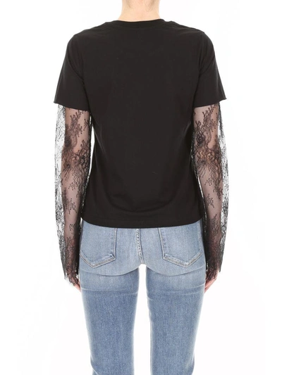 Shop Philosophy Di Lorenzo Serafini T-shirt With Lace In Nero|nero