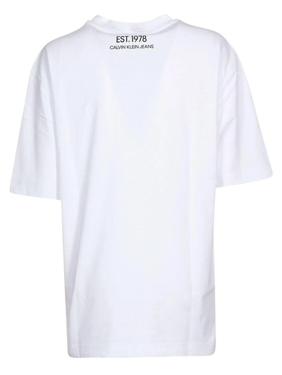 Shop Calvin Klein Printed T-shirt In Bianco