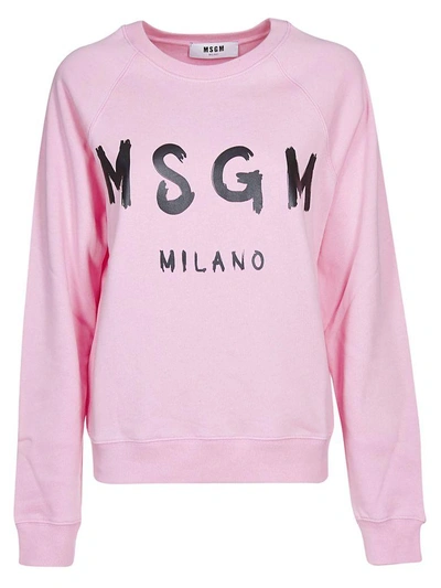 Shop Msgm Printed Sweatshirt In Rosa