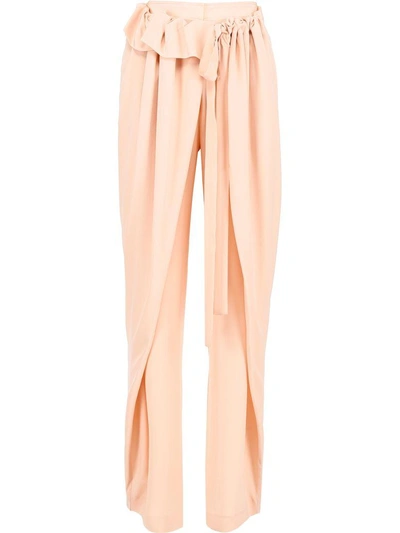 Shop Stella Mccartney Silk Trousers In Pink (pink)