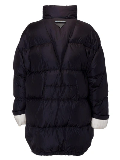 Shop Prada Oversized Padded Jacket In Nero