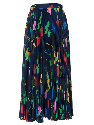 Shop Msgm Pleated Skirt In Multicolor