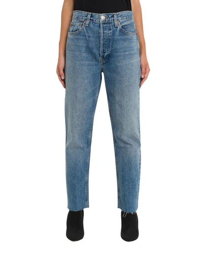 Shop Re/done Stove Pip Jeans In Blu