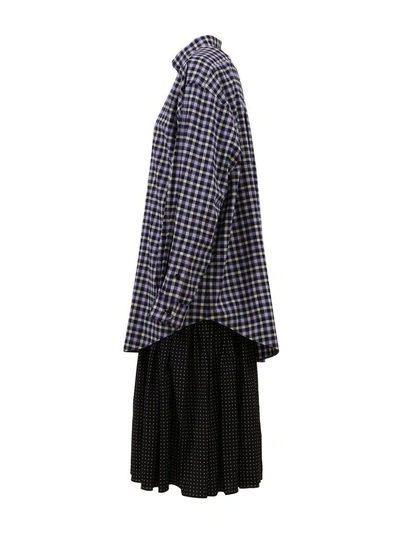 Shop Balenciaga Patchwork Style Dress In Purple