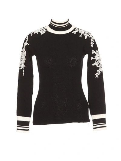 Shop Ermanno Scervino Sweater In Black/off White