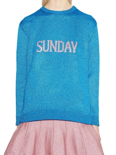 Shop Alberta Ferretti 'rainbow Week' Sweater In Light Blue