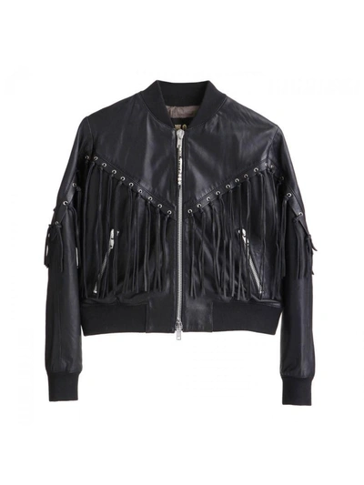 Shop Sword 6.6.44 S.w.o.r.d. Fringed Zip Jacket In Black