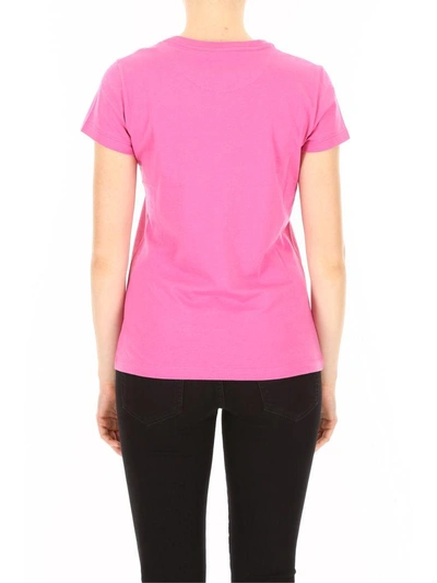 Shop Valentino Heart Patch T-shirt In Pink Orchidfuxia