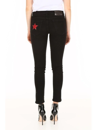Shop Valentino Jeans With Star Patches In Nero Denim (black)