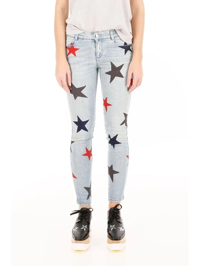 Shop Stella Mccartney Star Print Jeans In Classic Blue