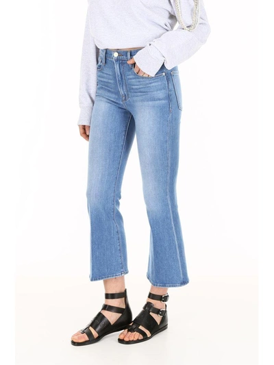 Shop Frame Le Crop Flare Jeans In Opus (blue)
