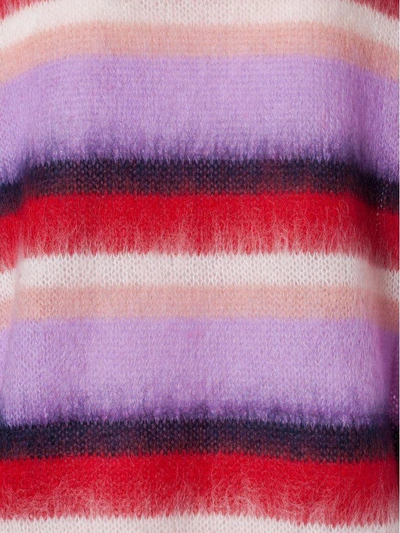Shop Miu Miu Striped Sweater In Glicine