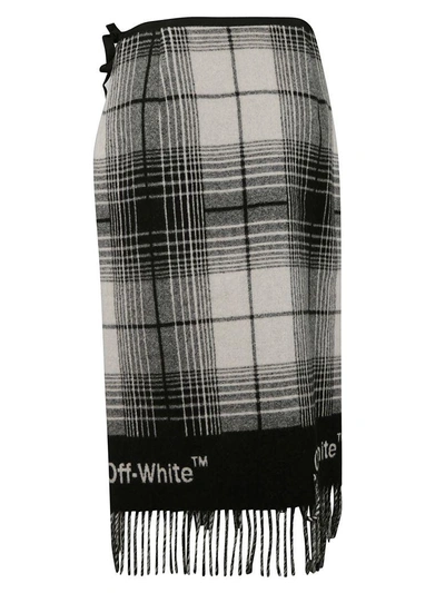 Shop Off-white Checked Blanket Skirt In All Over No Color
