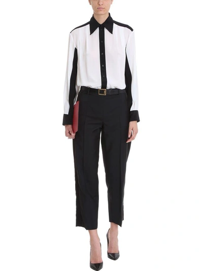 Shop Givenchy Black And Off-white Crepe De Chine Shirt