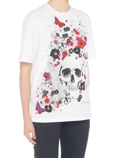Shop Alexander Mcqueen 'skull' T-shirt In White