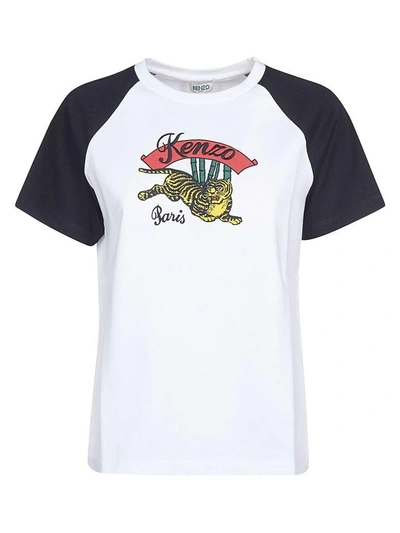 Shop Kenzo Jumping Tiger T-shirt In Bianco