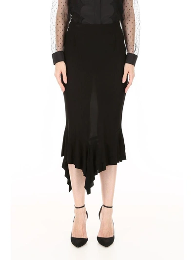 Shop Jw Anderson Asymmetric Midi Skirt In Black (black)