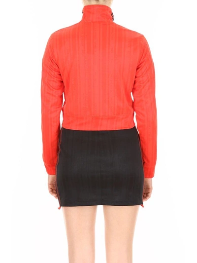 Shop Adidas Originals By Alexander Wang Cropped Track Jacket In Corred Black (red)