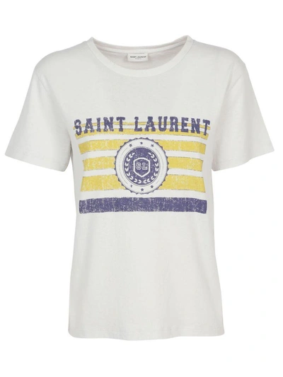 Shop Saint Laurent T-shirt In Dirty Ecru