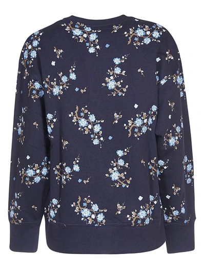 Shop Kenzo Cheongsam Flower Sweatshirt In Blu